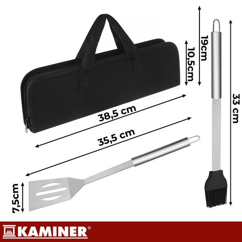 Stainless Steel Grill Tool Set with Case – 3 Pieces