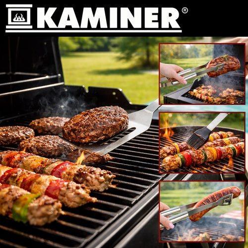 Stainless Steel Grill Tool Set with Case – 3 Pieces