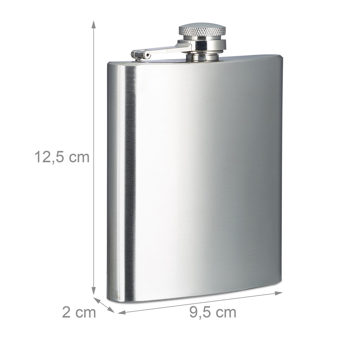 Stainless Steel Hip Flasks, Set of 2, 200ml