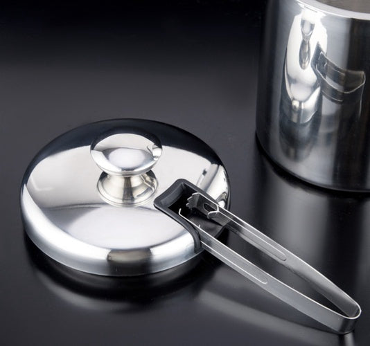 Stainless Steel Ice Bucket Set with Tongs and Spoon, 1.3L