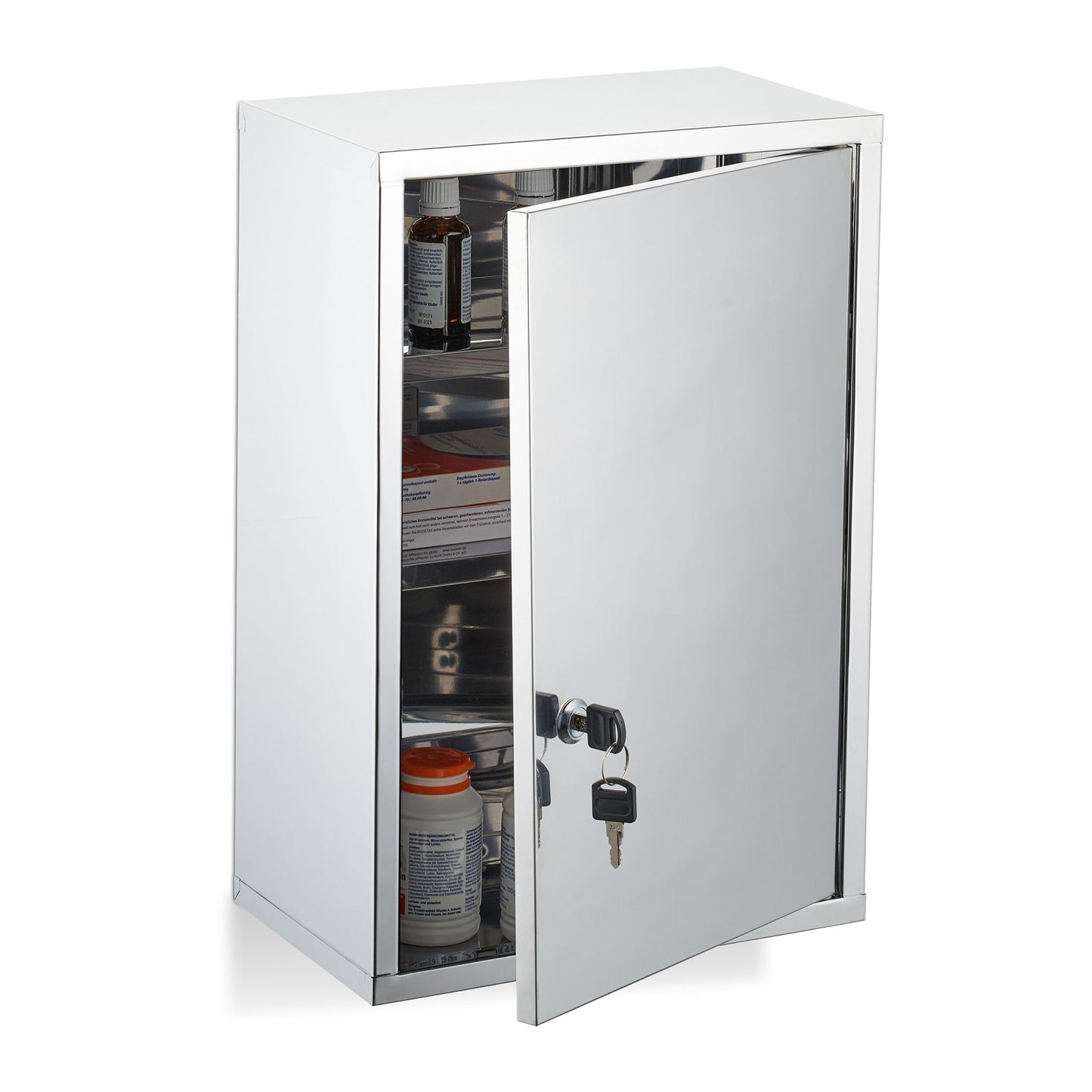Stainless Steel Lockable Medicine Cabinet, 3 Compartments