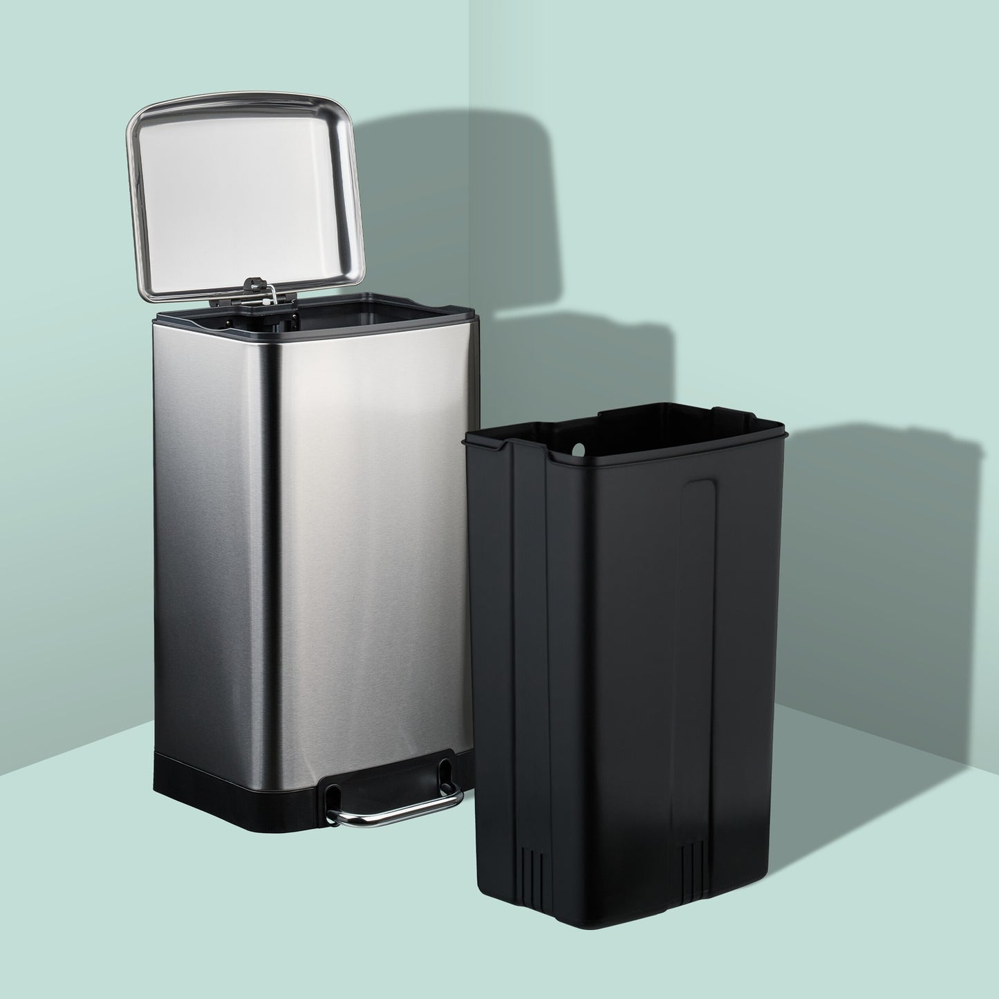 Stainless Steel Pedal Bin, 30L with Garbage Bags