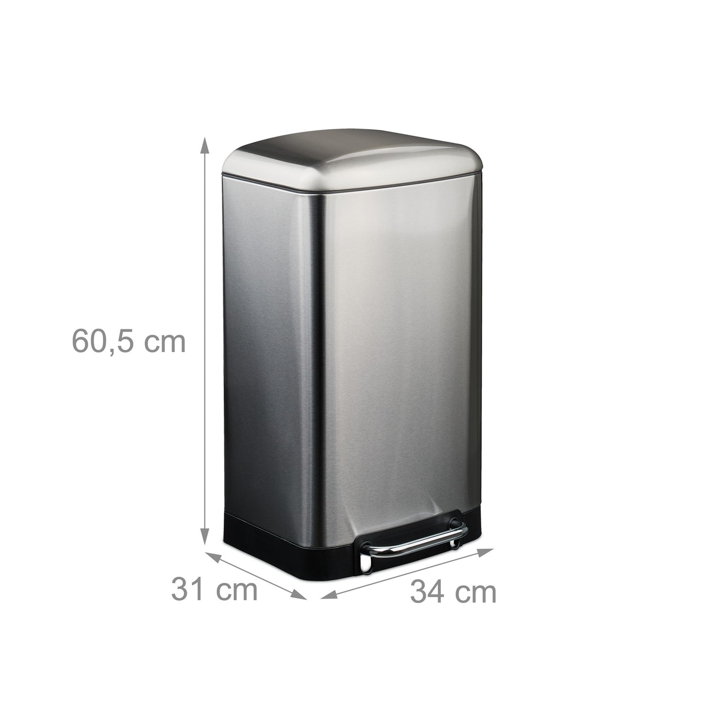 Stainless Steel Pedal Bin, 30L with Garbage Bags