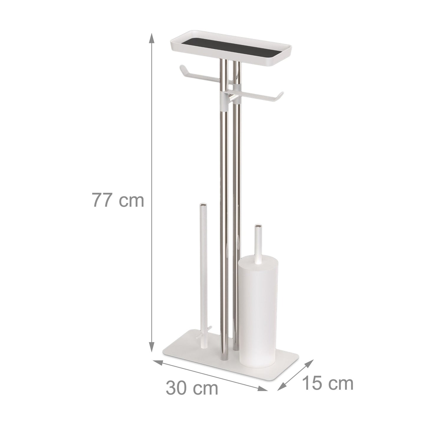 Stainless Steel Toilet Kit with Shelf and Spare Roll Holder