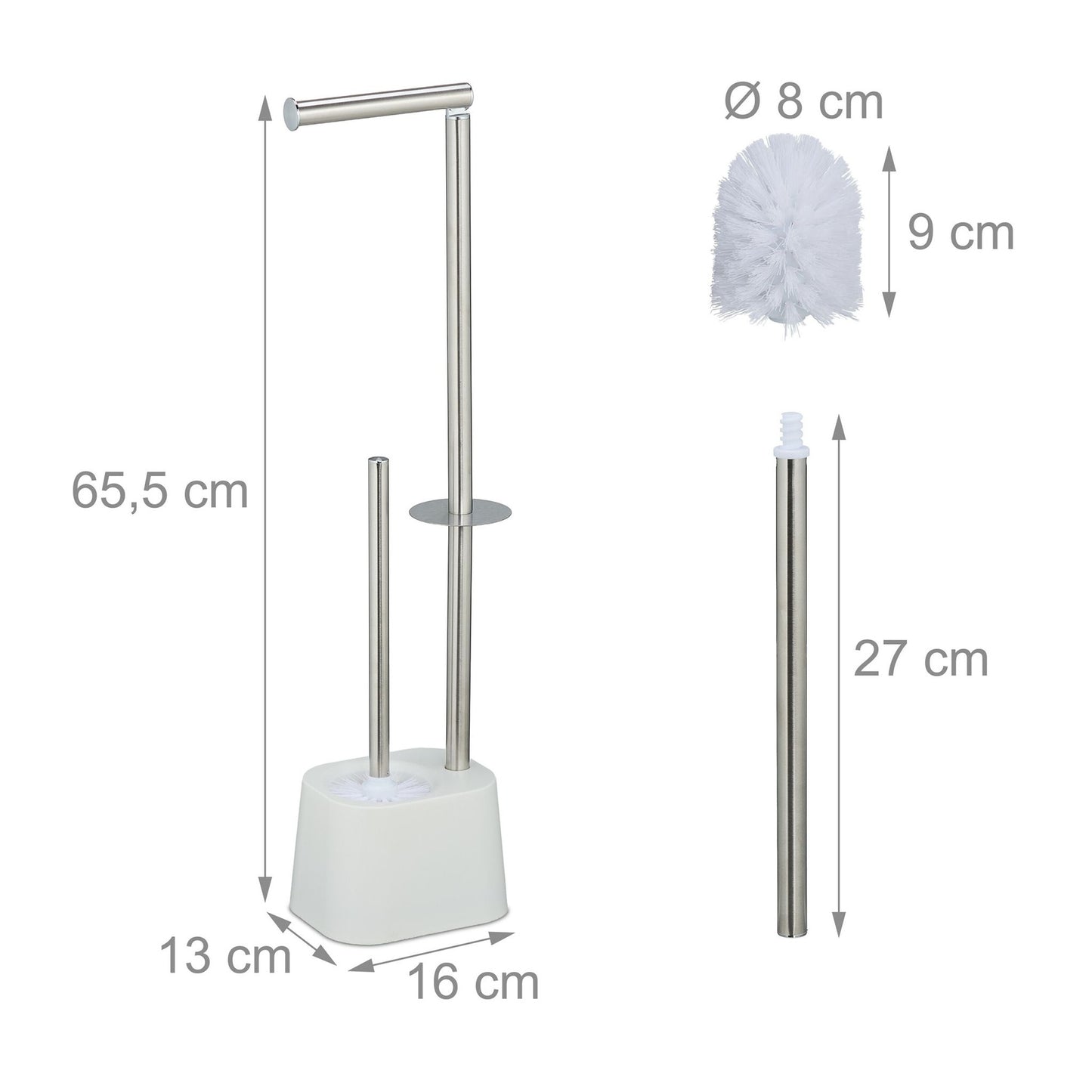 Stainless Steel Toilet Paper Holder with Brush