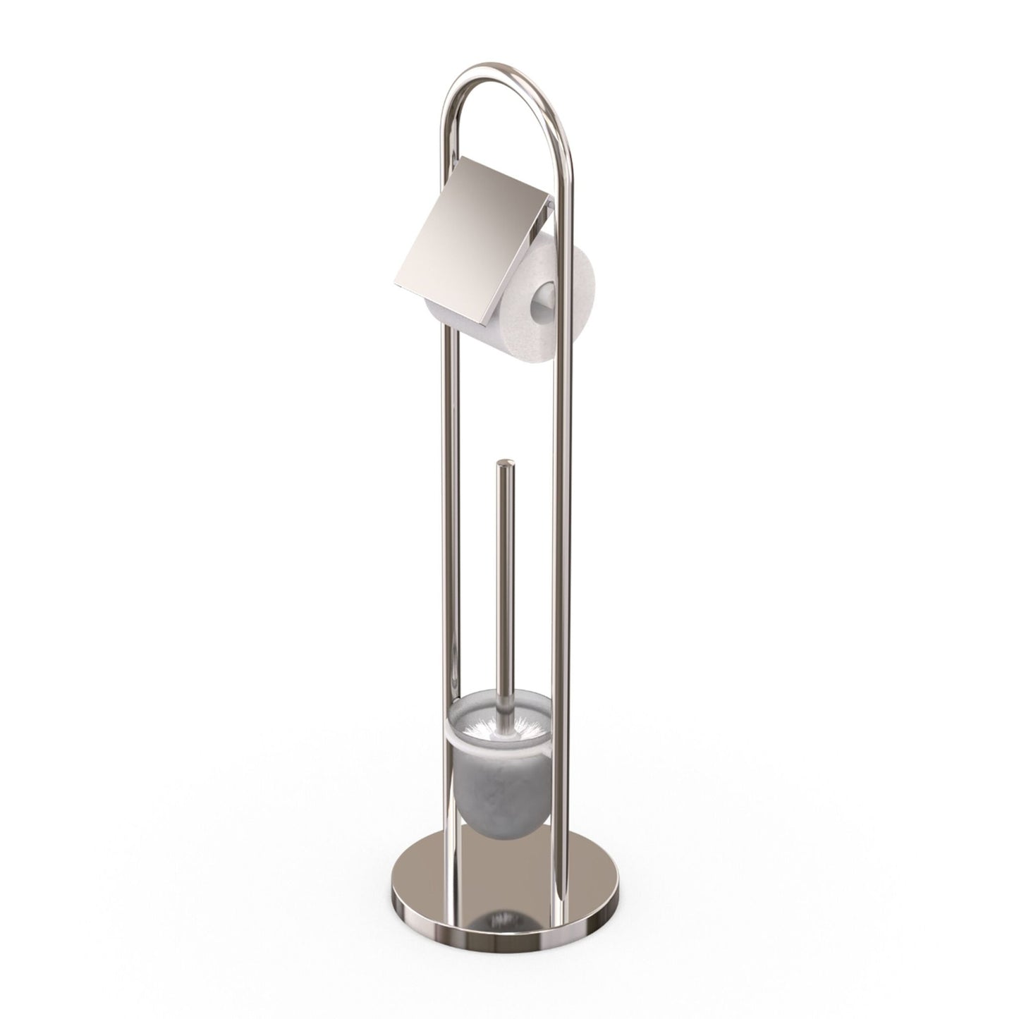 Stainless Steel Toilet Roll Holder and Brush Set