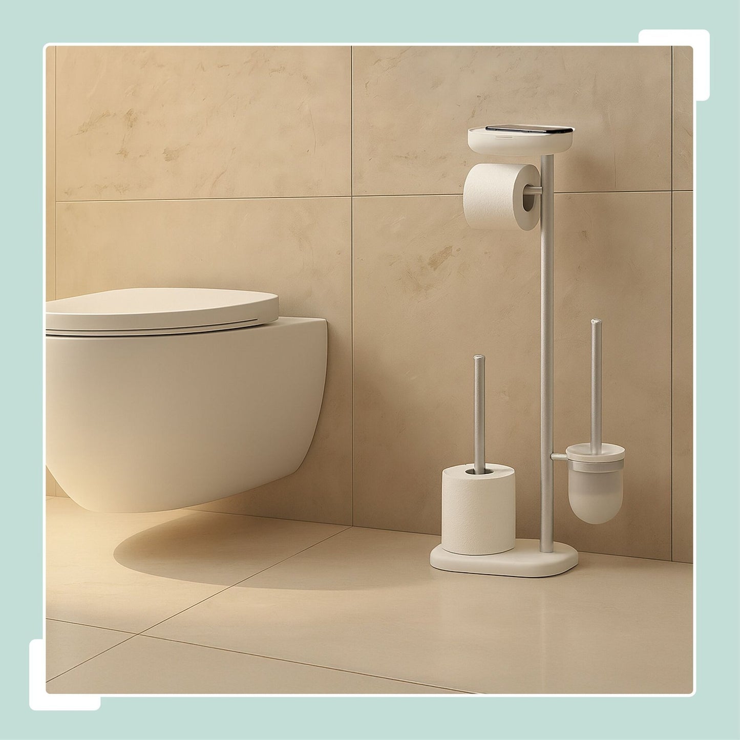 Stainless Steel Toilet Roll Holder with Shelf
