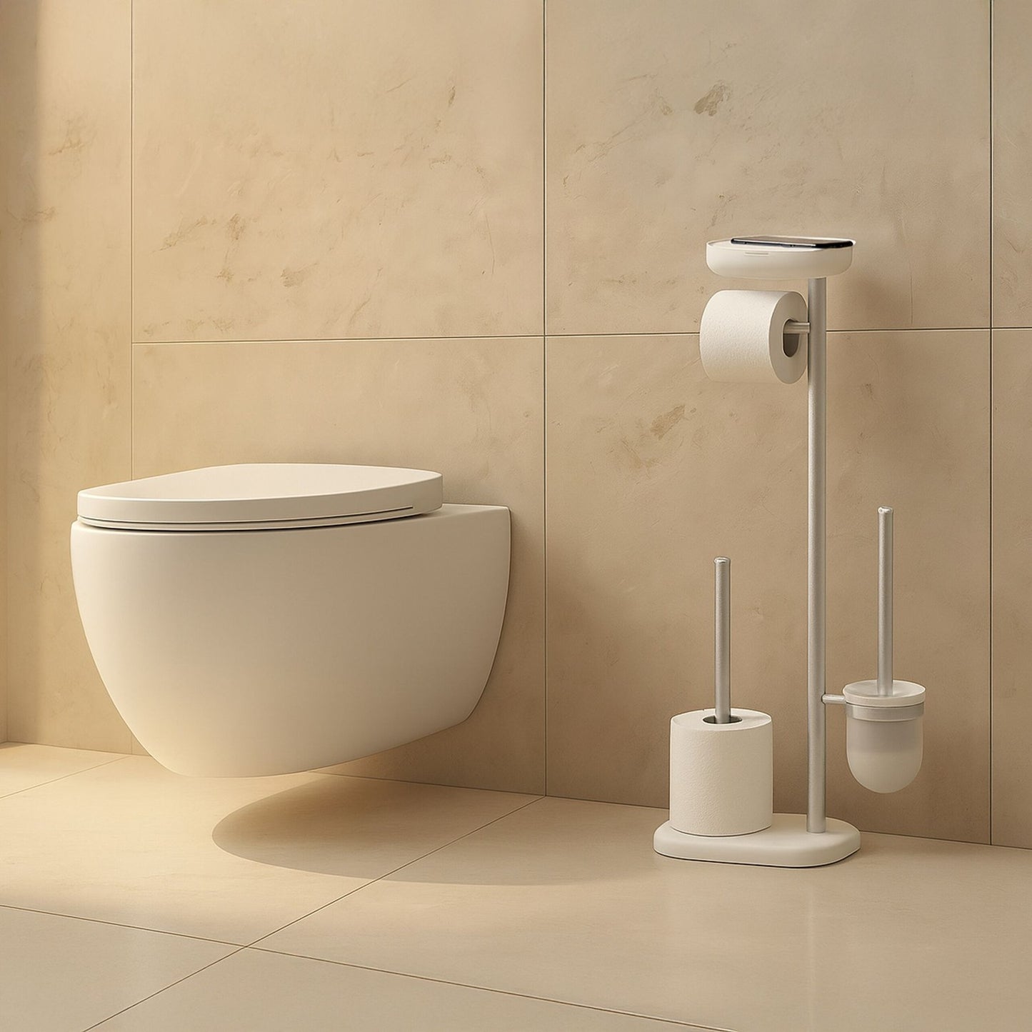 Stainless Steel Toilet Roll Holder with Shelf