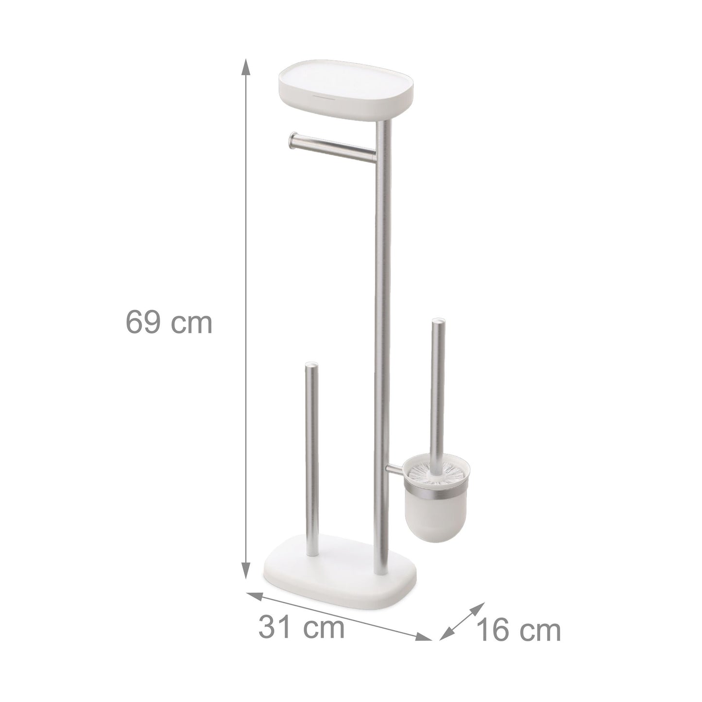 Stainless Steel Toilet Roll Holder with Shelf