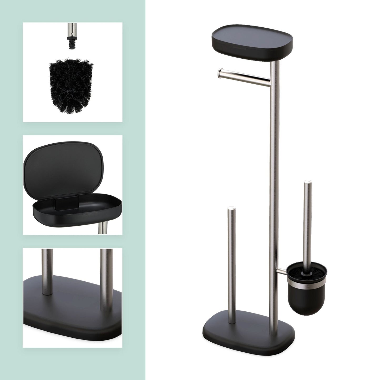 Stainless Steel Toilet Roll Holder with Shelf