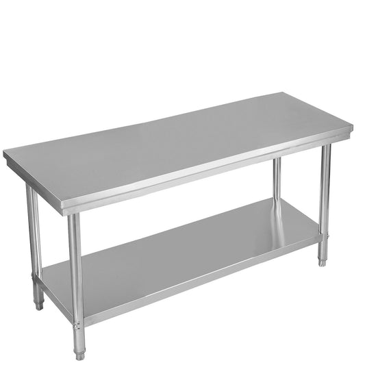 Stainless steel kitchen table work table gastro table stainless steel table 122x61x90cm
