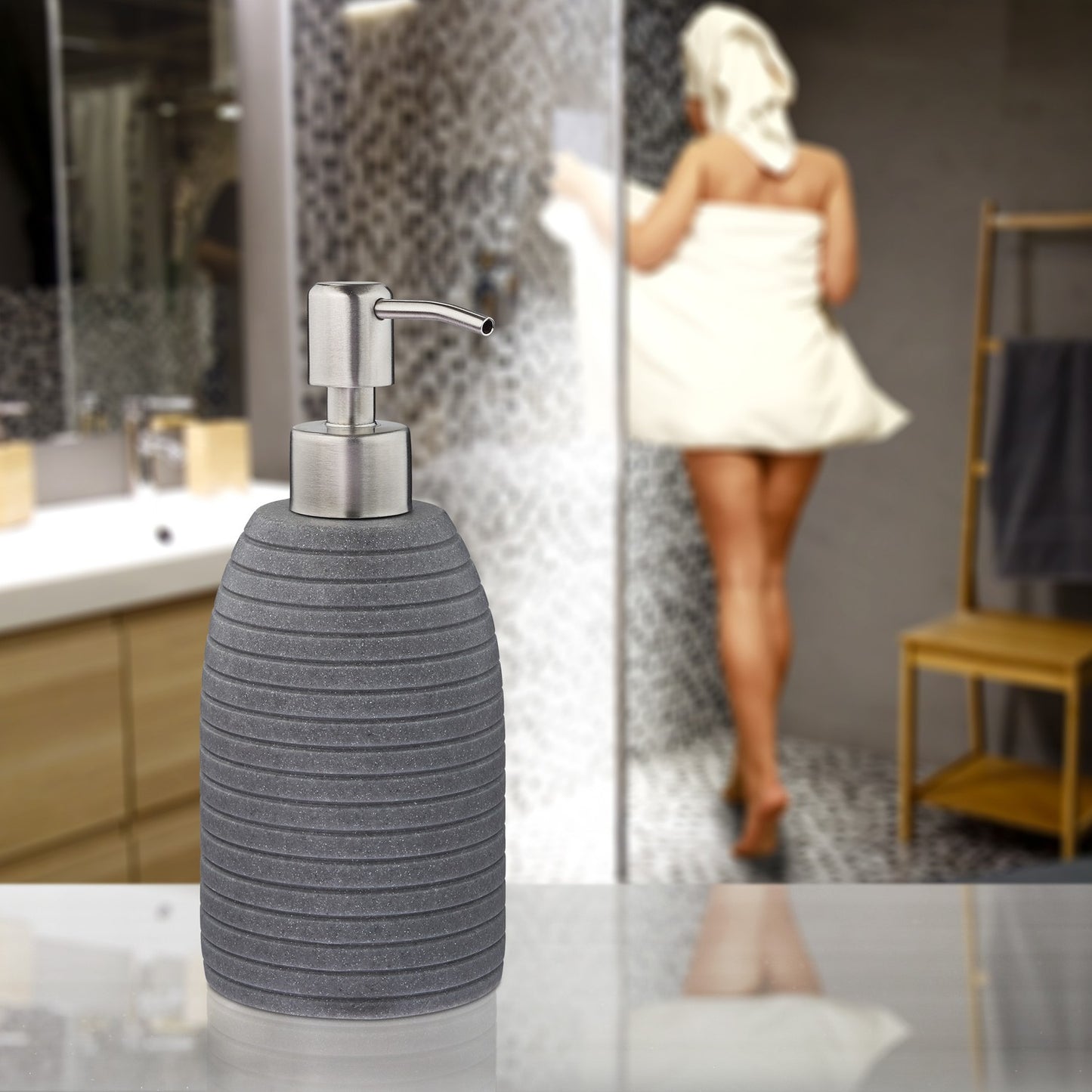 Stainless steel soap pump