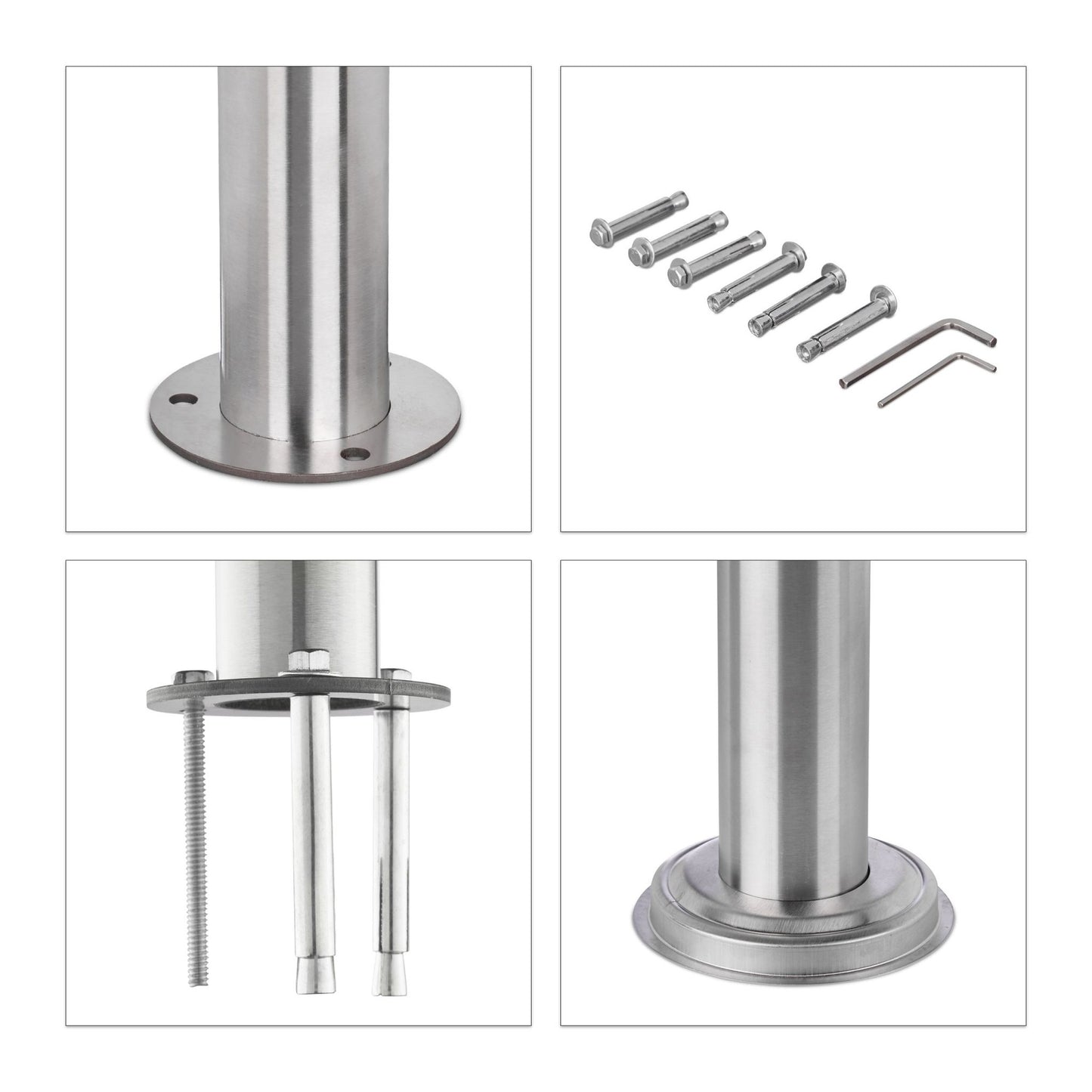 Stainless steel stair railings 1.0m / 2 posts / 3 crossbars