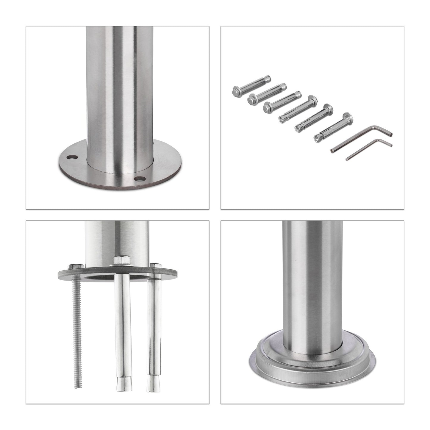 Stainless steel stair railings 1.5m / 2 posts / 3 crossbars