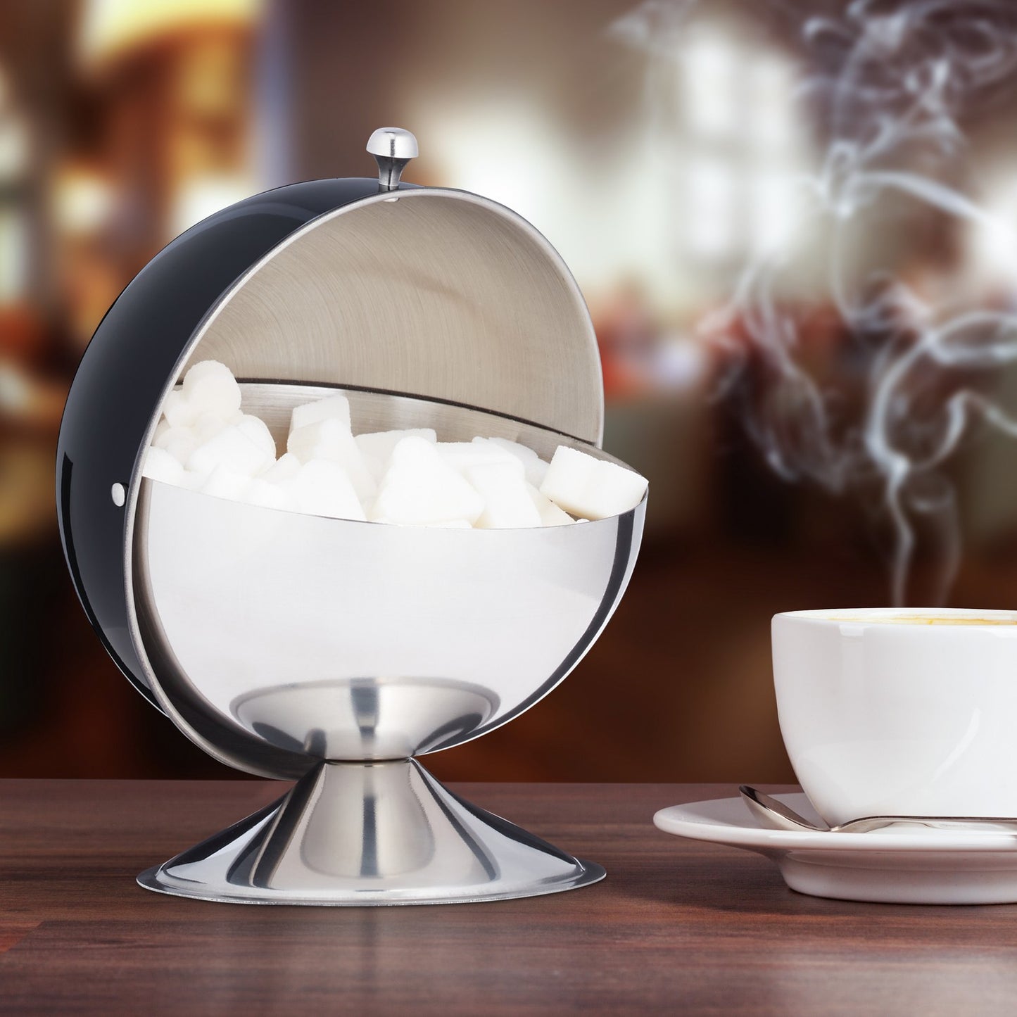 Stainless steel sugar bowl