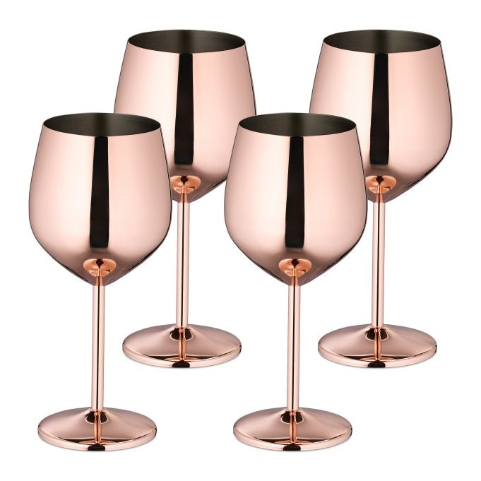 Stainless steel wine glasses, set of 4