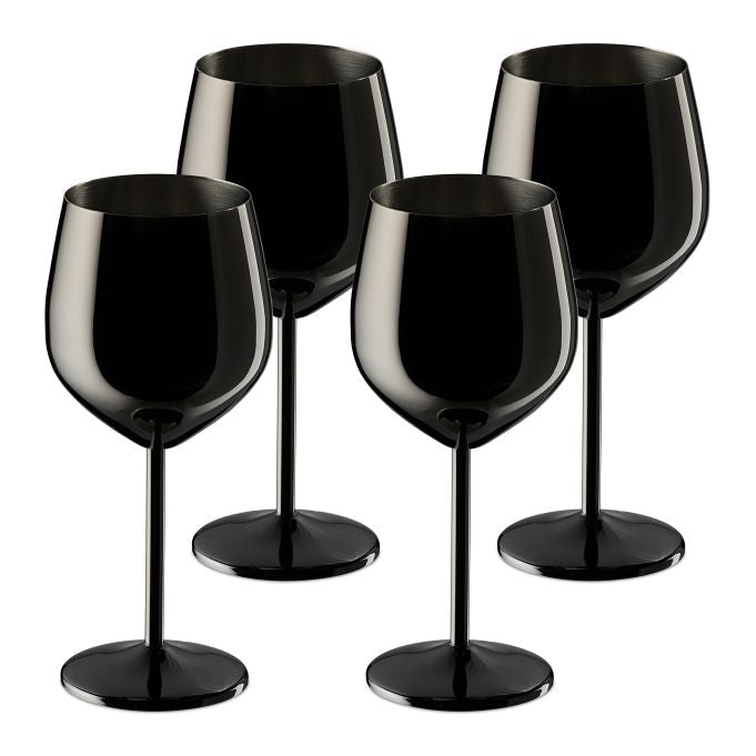 Stainless steel wine glasses, set of 4