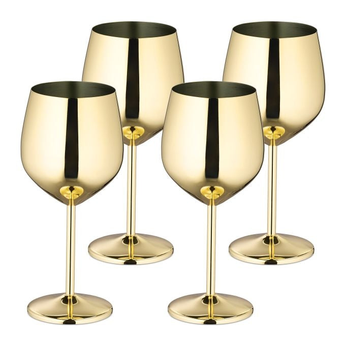 Stainless steel wine glasses, set of 4
