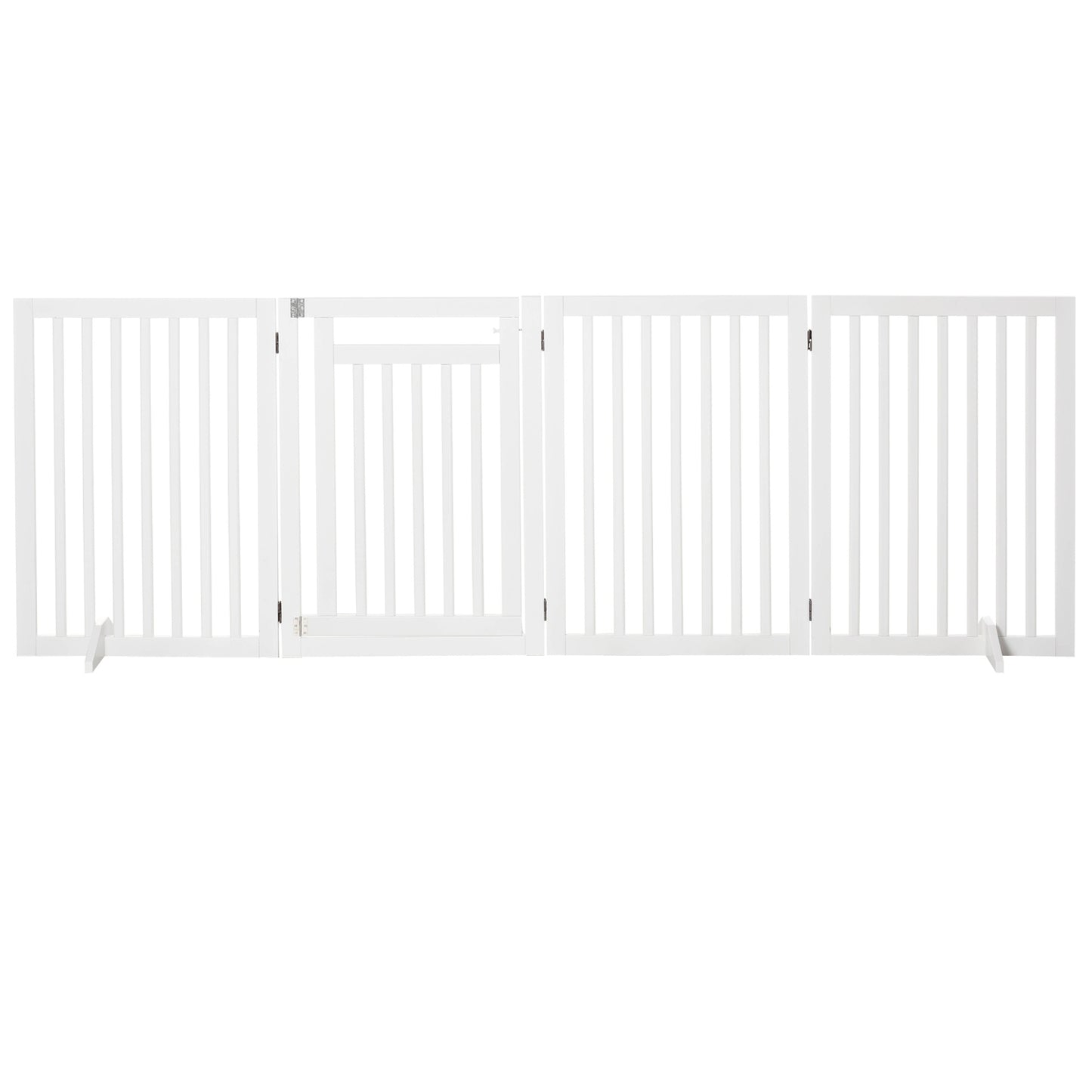 Folding stair gate, Drill-free, White, 81cm, Freestanding