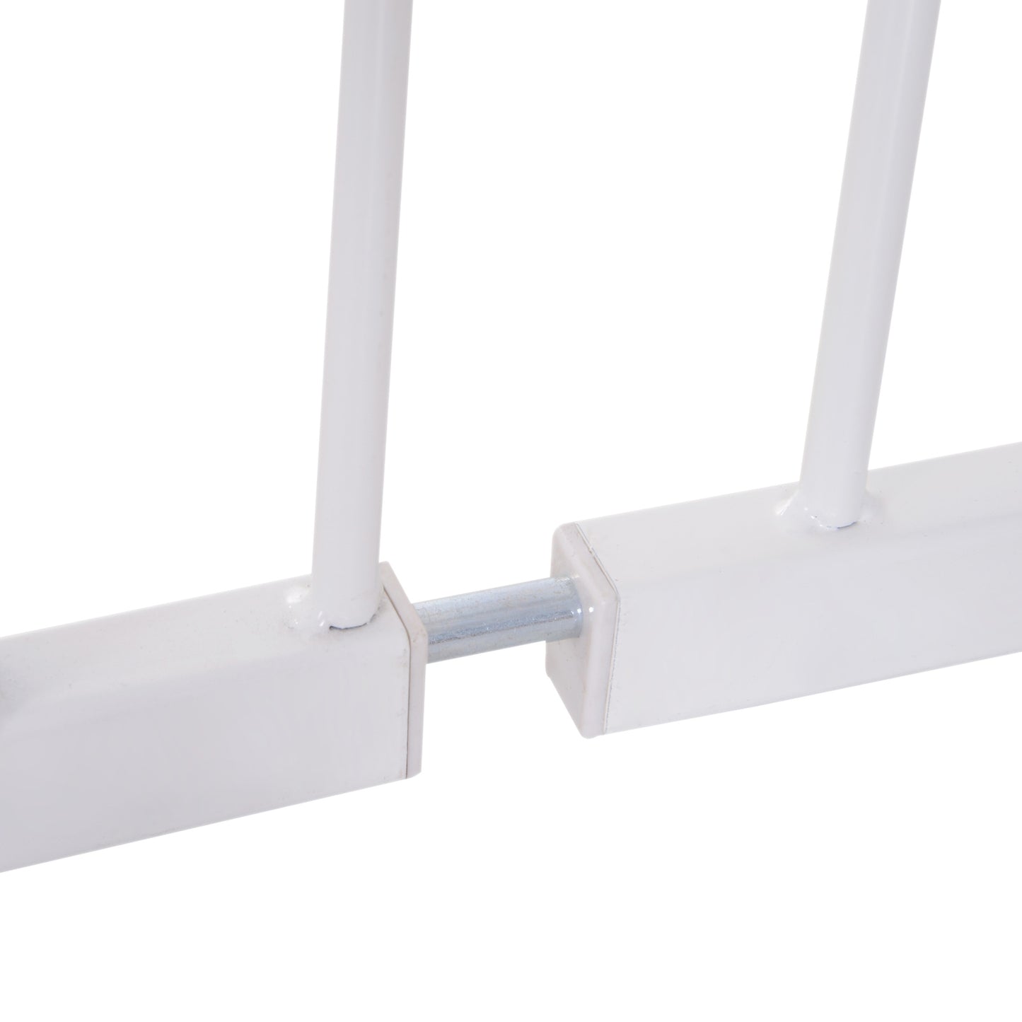Adjustable metal stair gate - Drill-free, 76-107 cm, White
