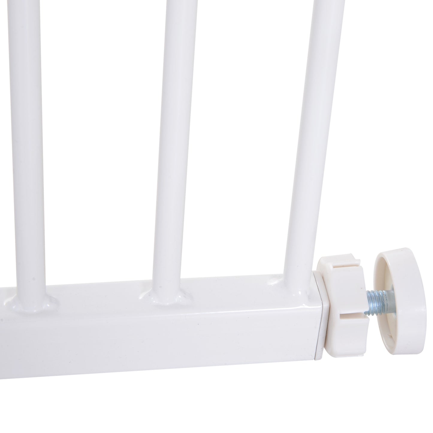 Adjustable metal stair gate - Drill-free, 76-107 cm, White