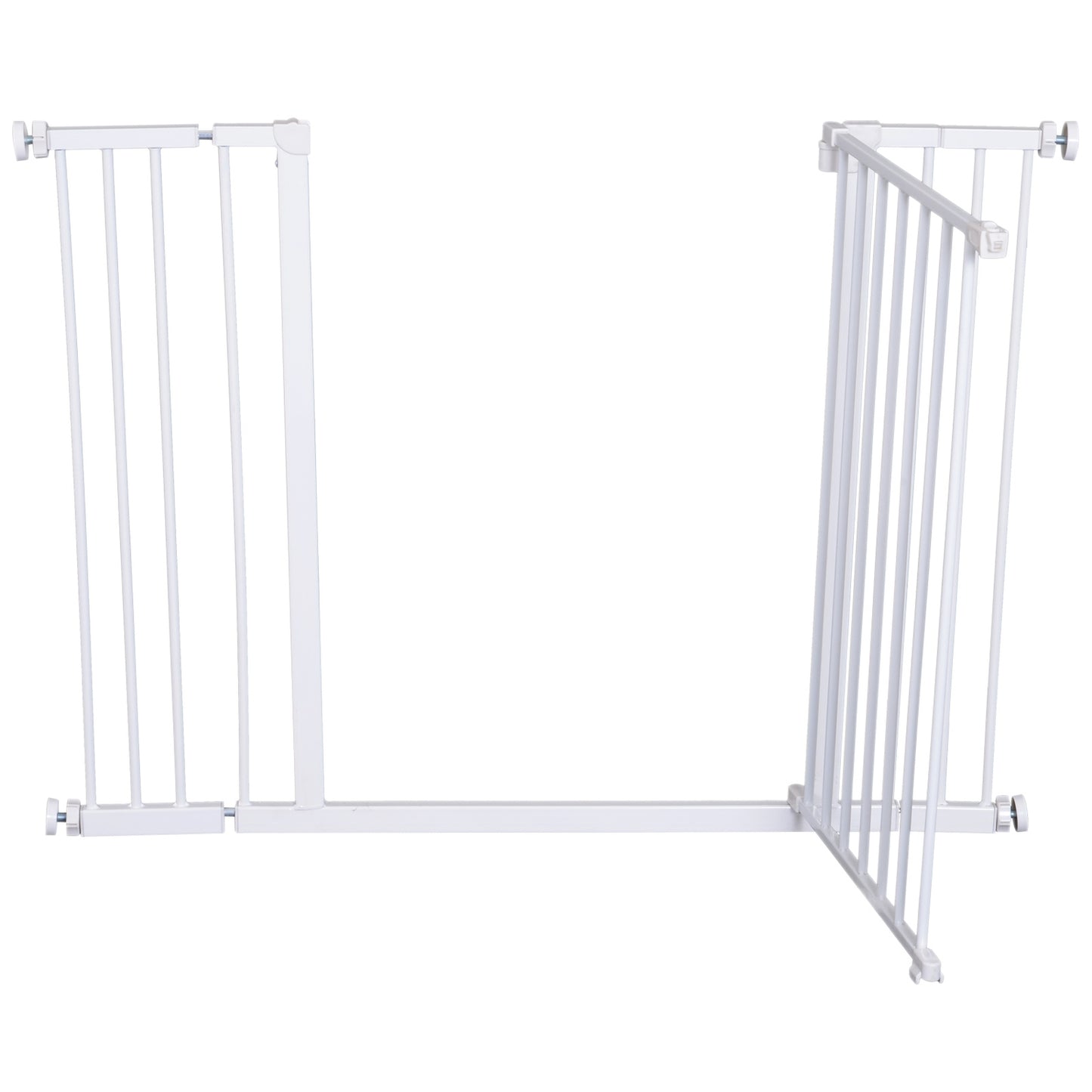 Adjustable metal stair gate - Drill-free, 76-107 cm, White