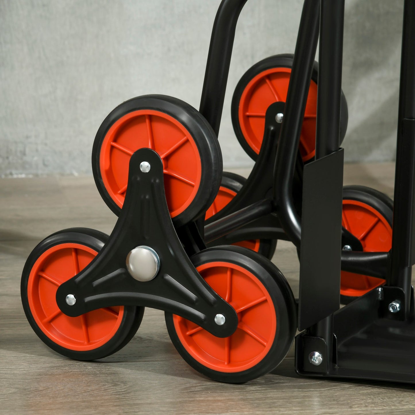 Folding stair climber hand truck, steel, 150 kg Capacity