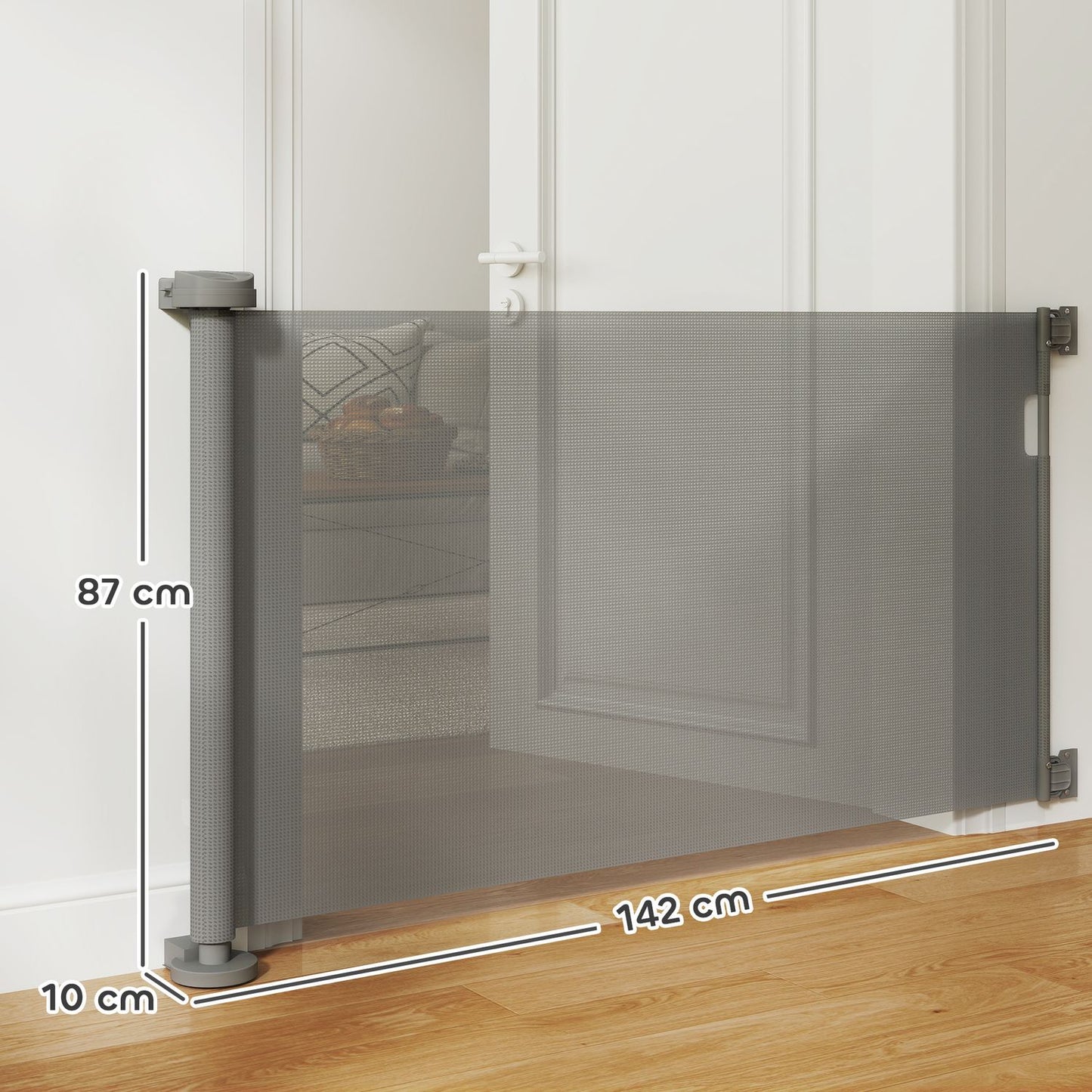 Retractable Pet Gate, Extendable 0-136cm, 87cm High