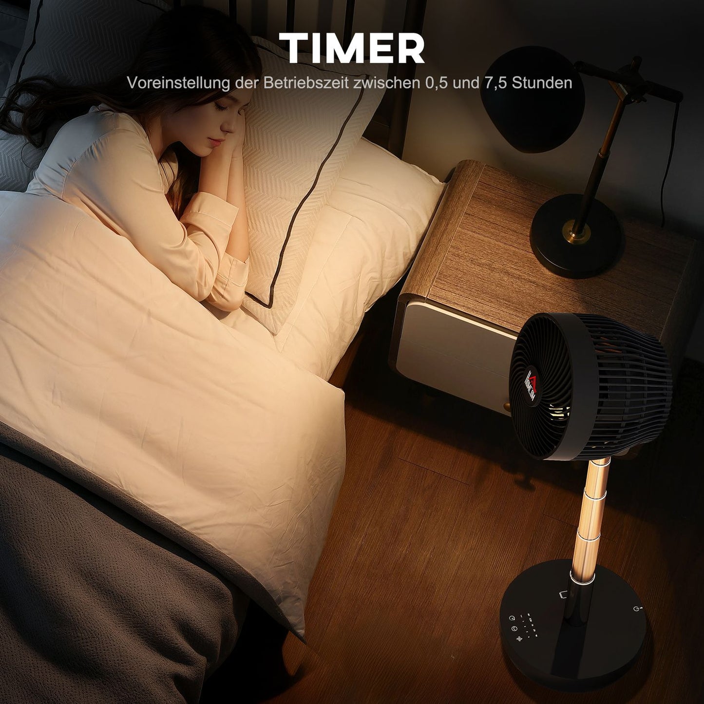 USB rechargeable stand fan with remote control and 10 speeds