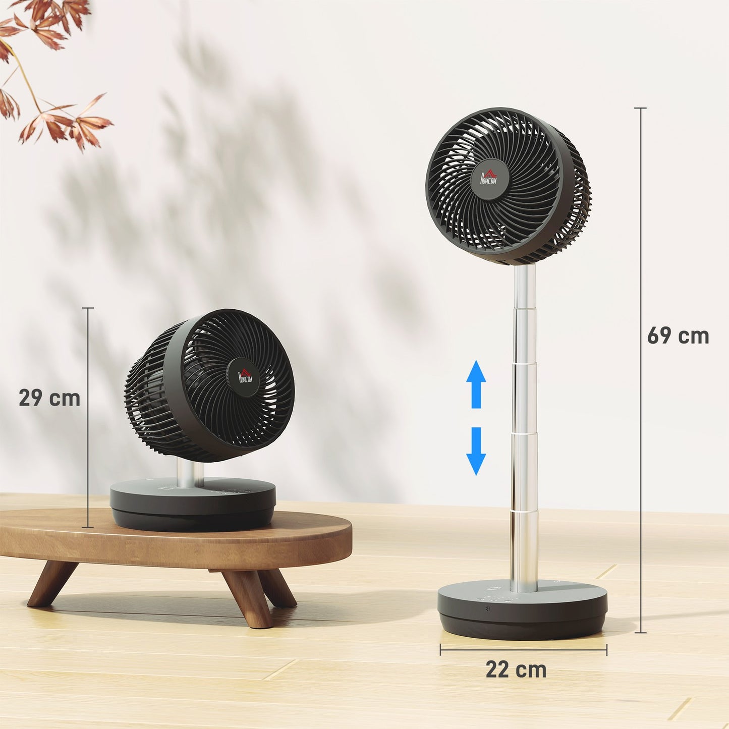 USB rechargeable stand fan with remote control and 10 speeds