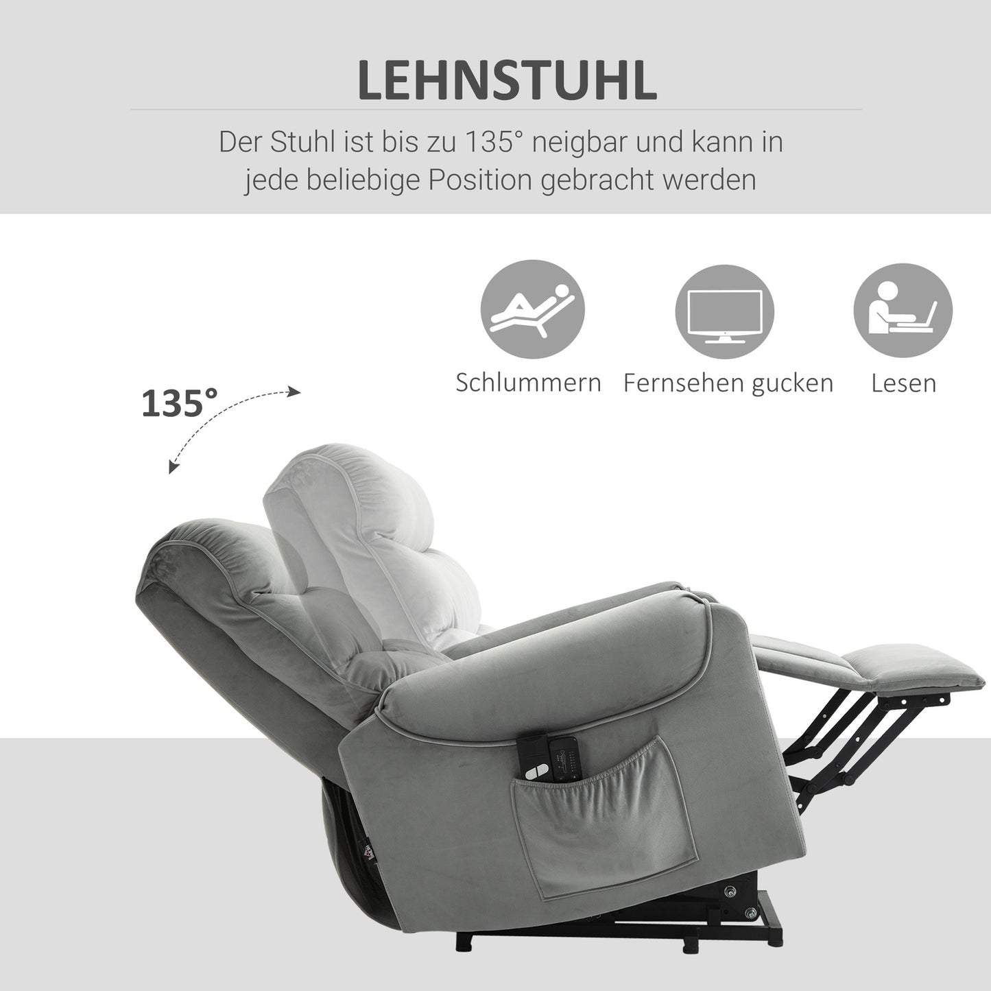 Electric massage chair, Lying velvet, Relaxation seat