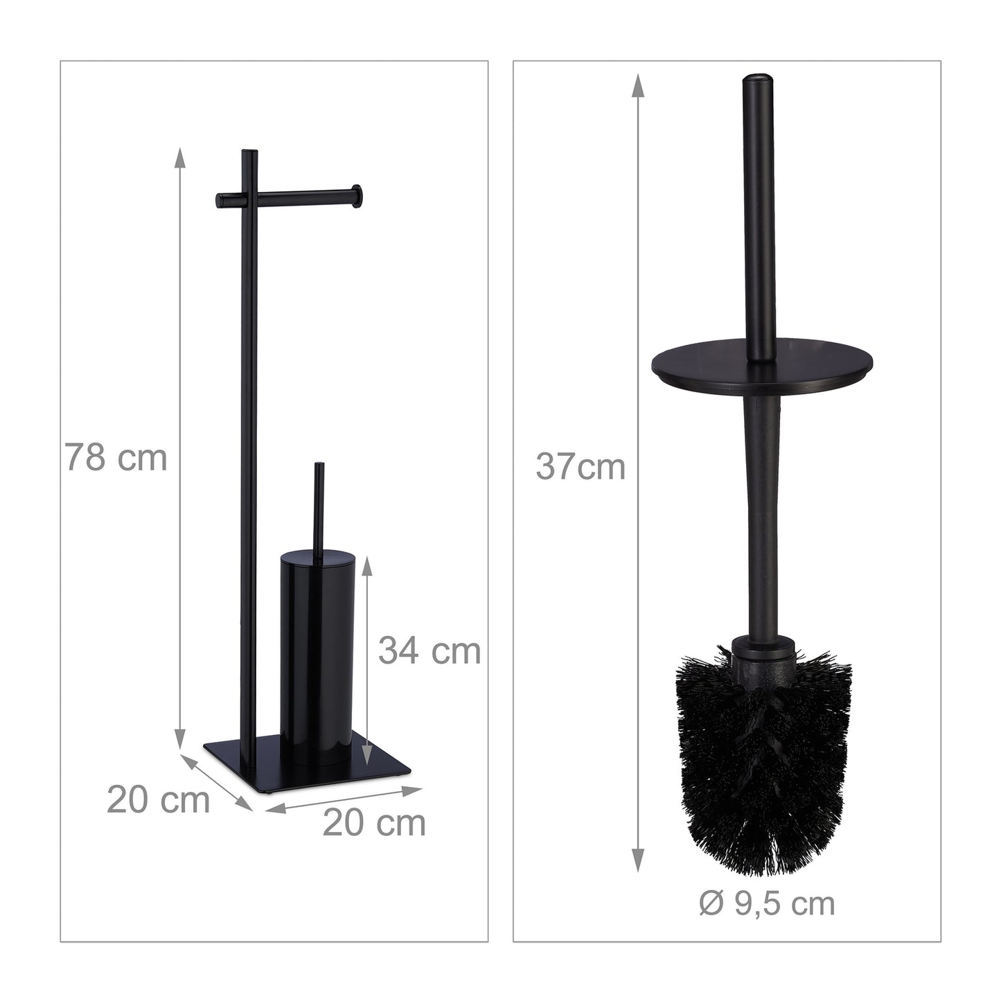 Stand WC set black