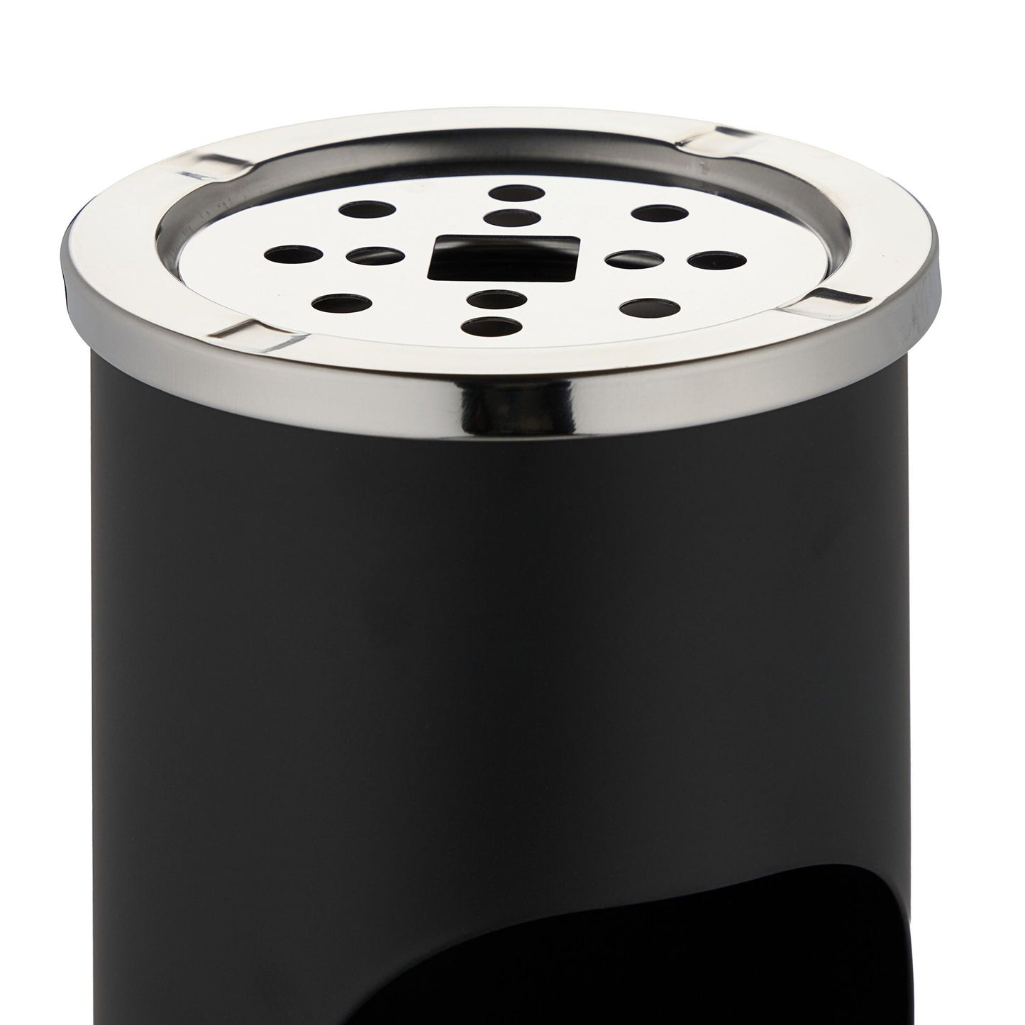 Standing Ashtray with Waste Bin, 56 cm, Black