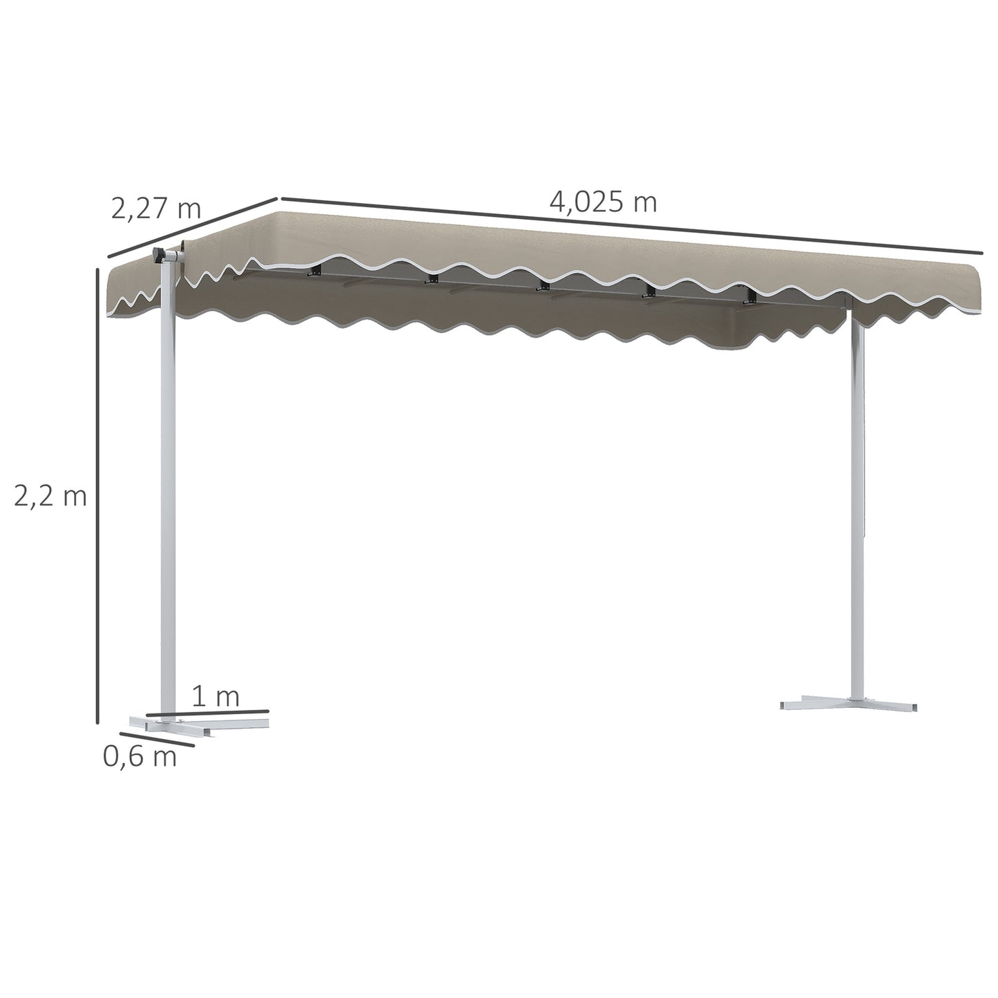 Garden awning 4.02x2.27m, Rotating roof, Sun protection