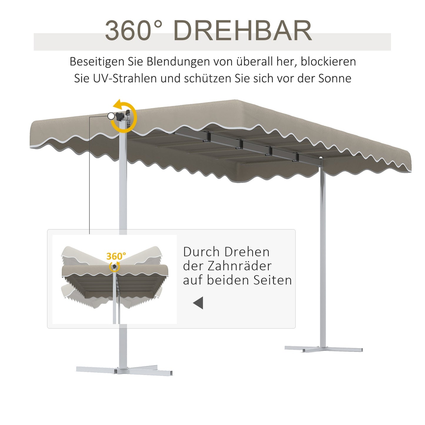 Garden awning 4.02x2.27m, Rotating roof, Sun protection