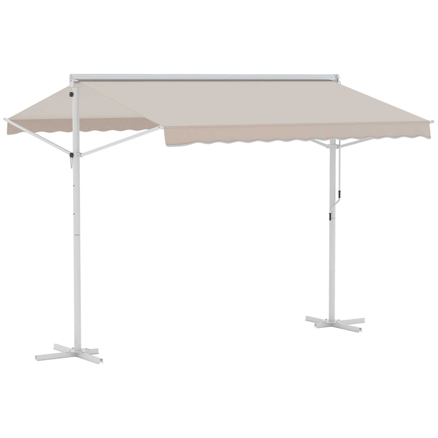 Beige Patio Awning With Folding Arm 3x3M