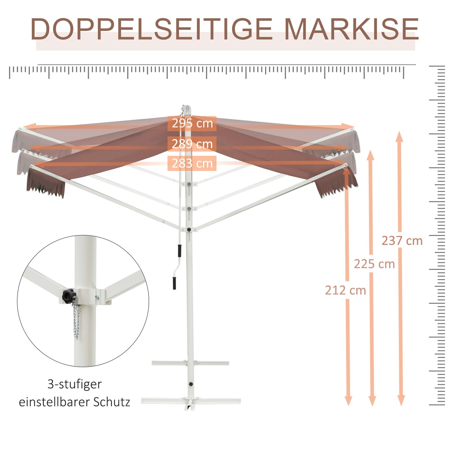 Brown folding arm awning, 4.5x3.4m – Patio & Garden