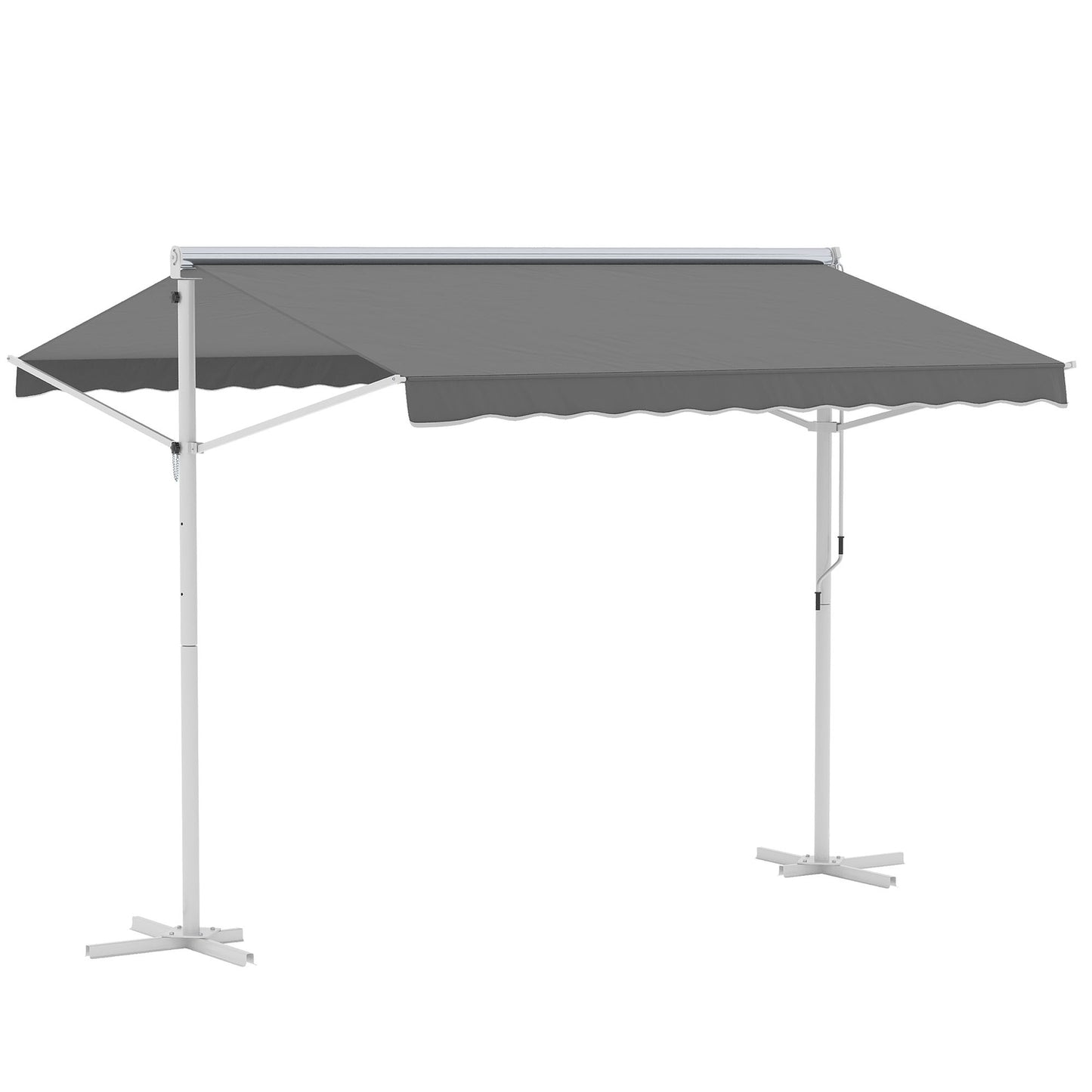 Gray patio awning with folding arm, 3x3M - Garden screen