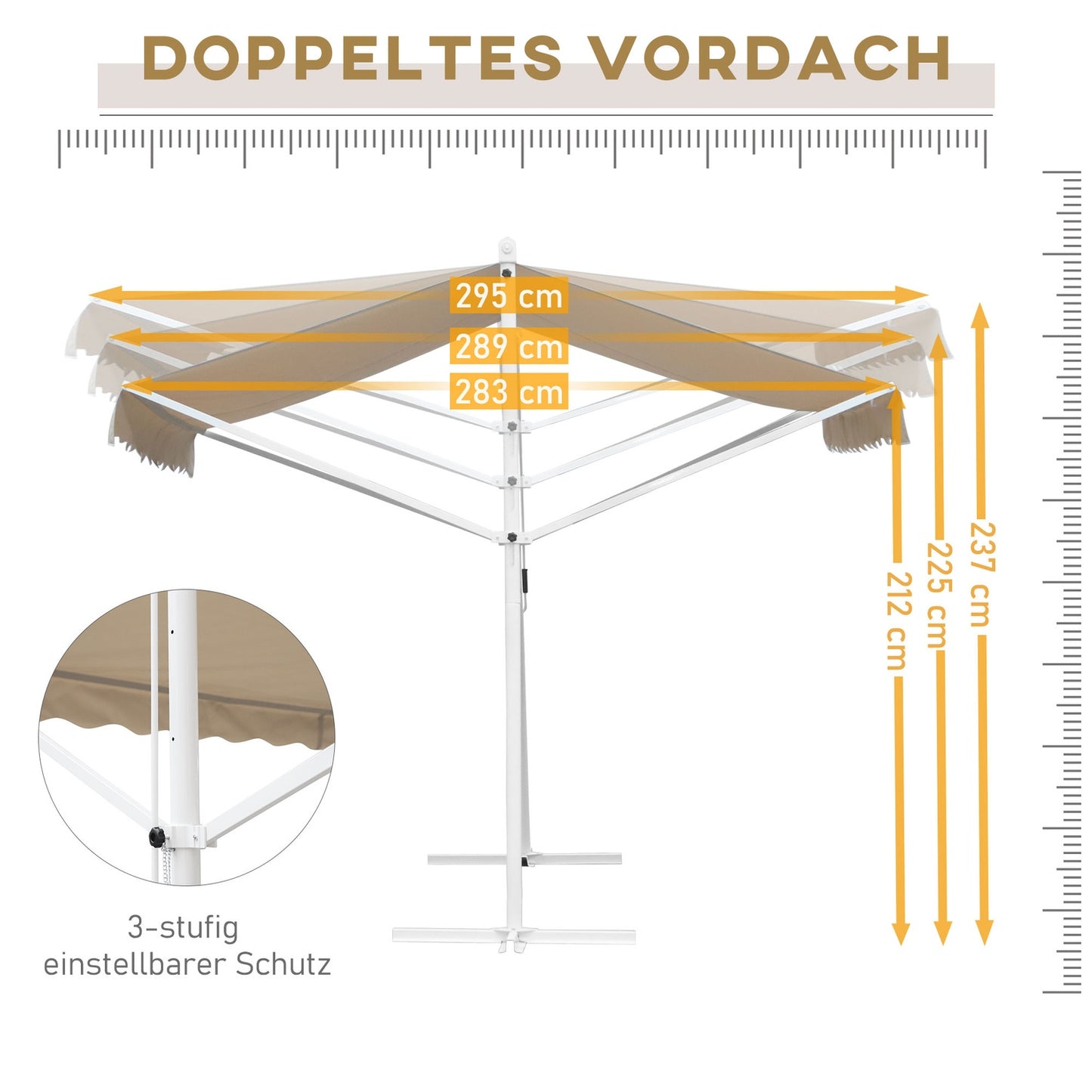 Folding garden awning 4x3M Beige - Sun and weather protection