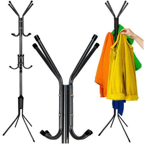 Standing Clothes Rack, Black Metal, 170cm, 3 Levels