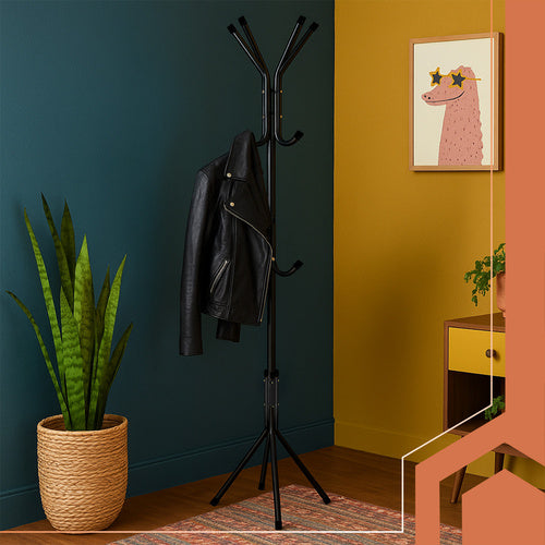 Standing Clothes Rack, Black Metal, 170cm, 3 Levels