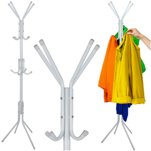 Standing Clothes Rack, White Metal, 170cm, 3 Levels