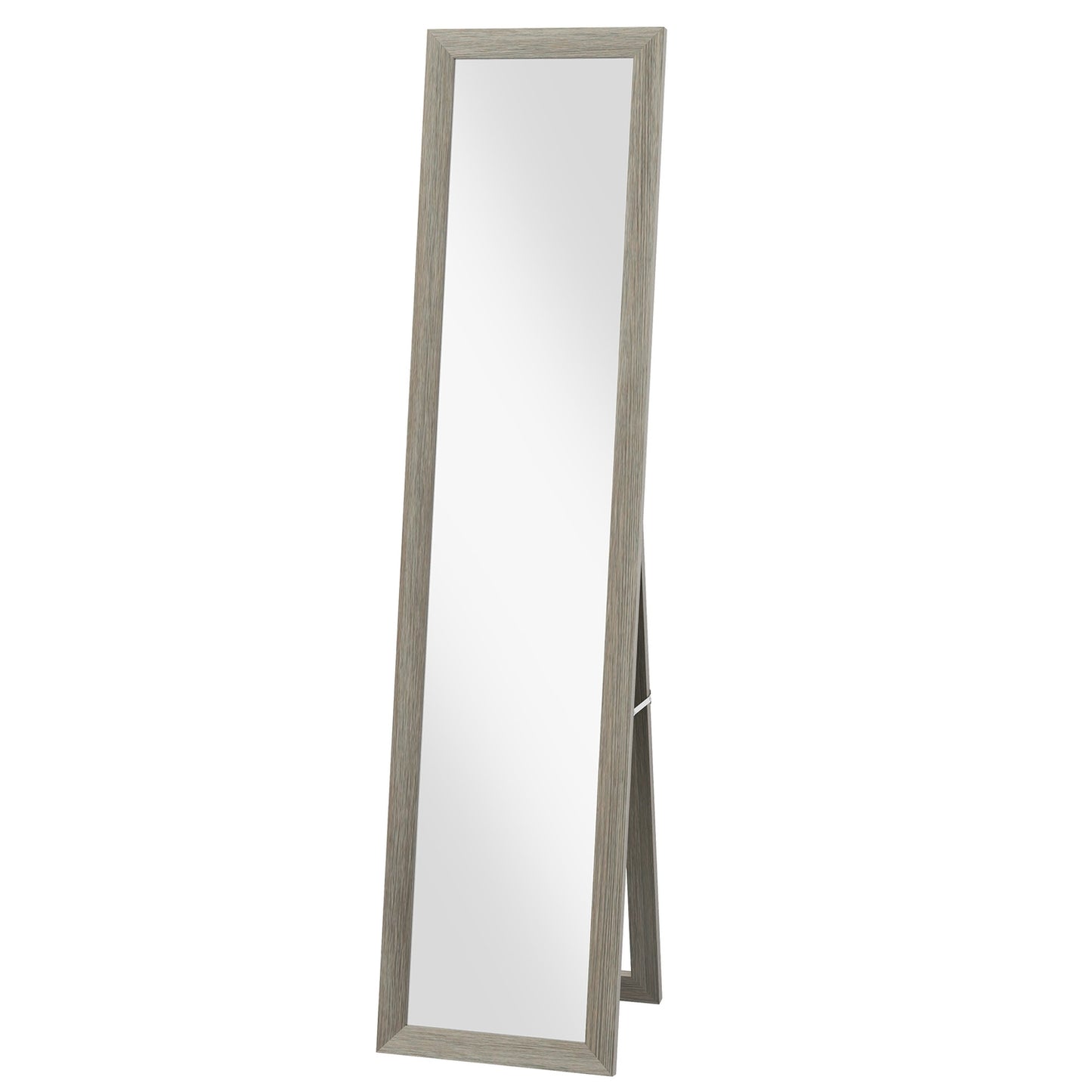 Full-length standing mirror in aluminium, gray - bedroom & hall