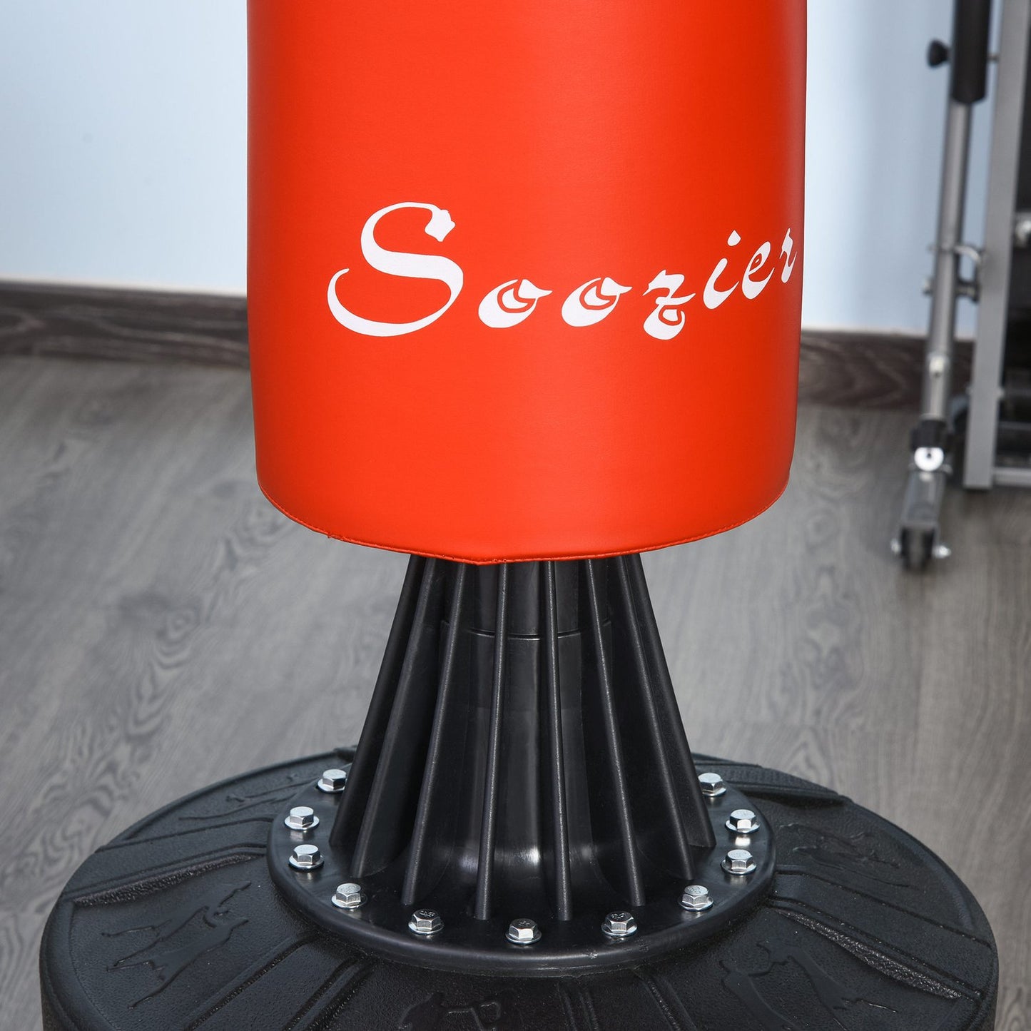 Standing punching bag with accessories, adjustable height