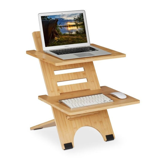 Standing bamboo desk top