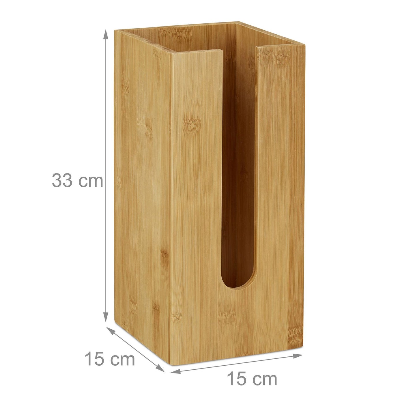 Standing bamboo toilet paper holder