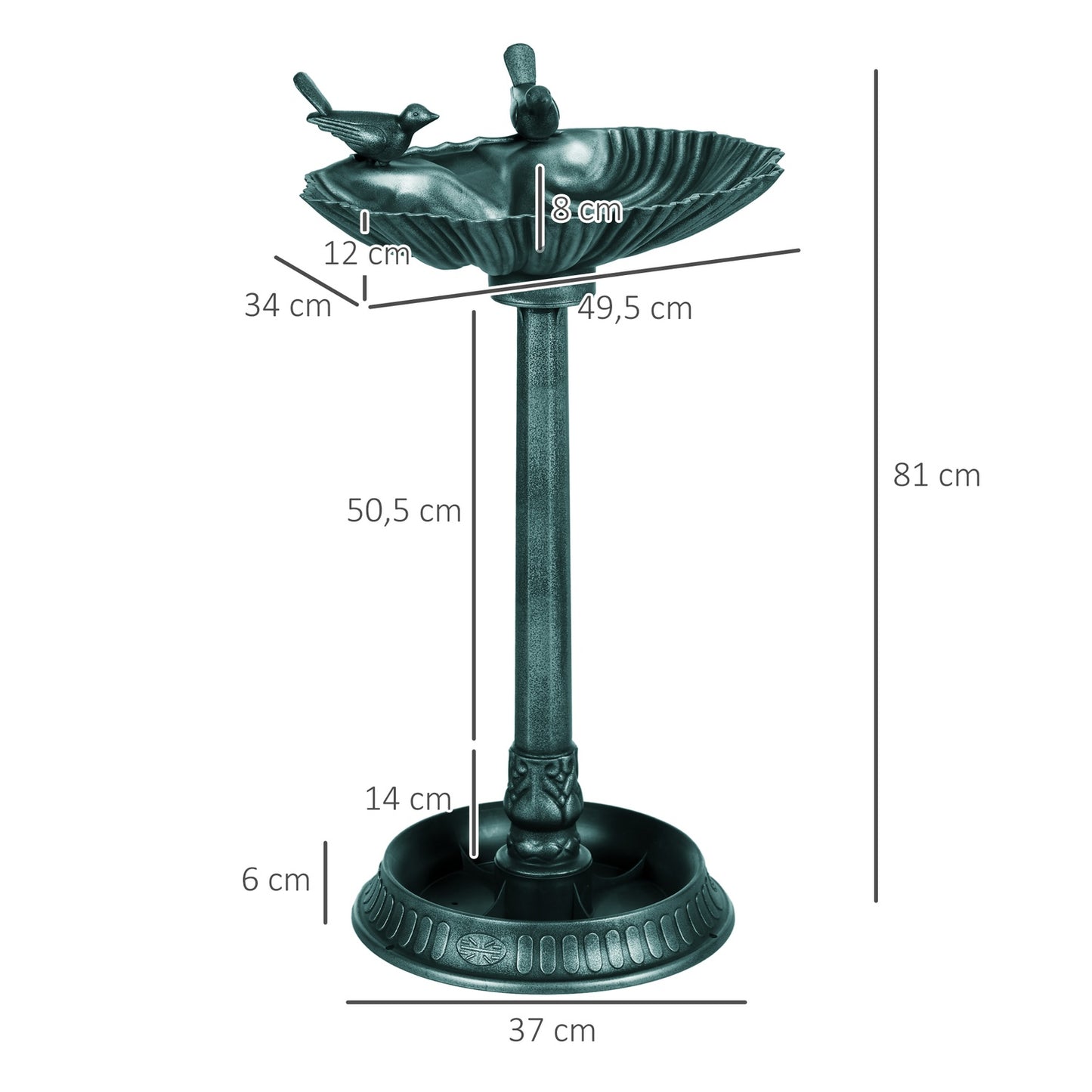 Plastic bird bath - Frost and winter proof garden water bowl