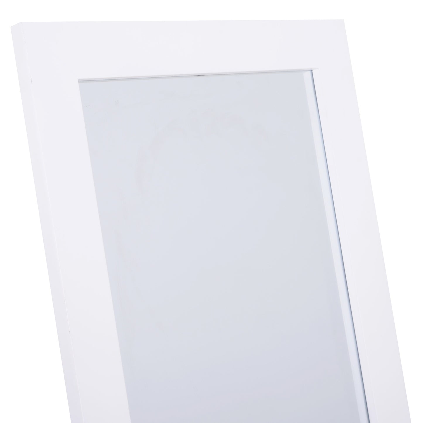 Tall full-length mirror with stand, MDF, white, 47x46x148cm