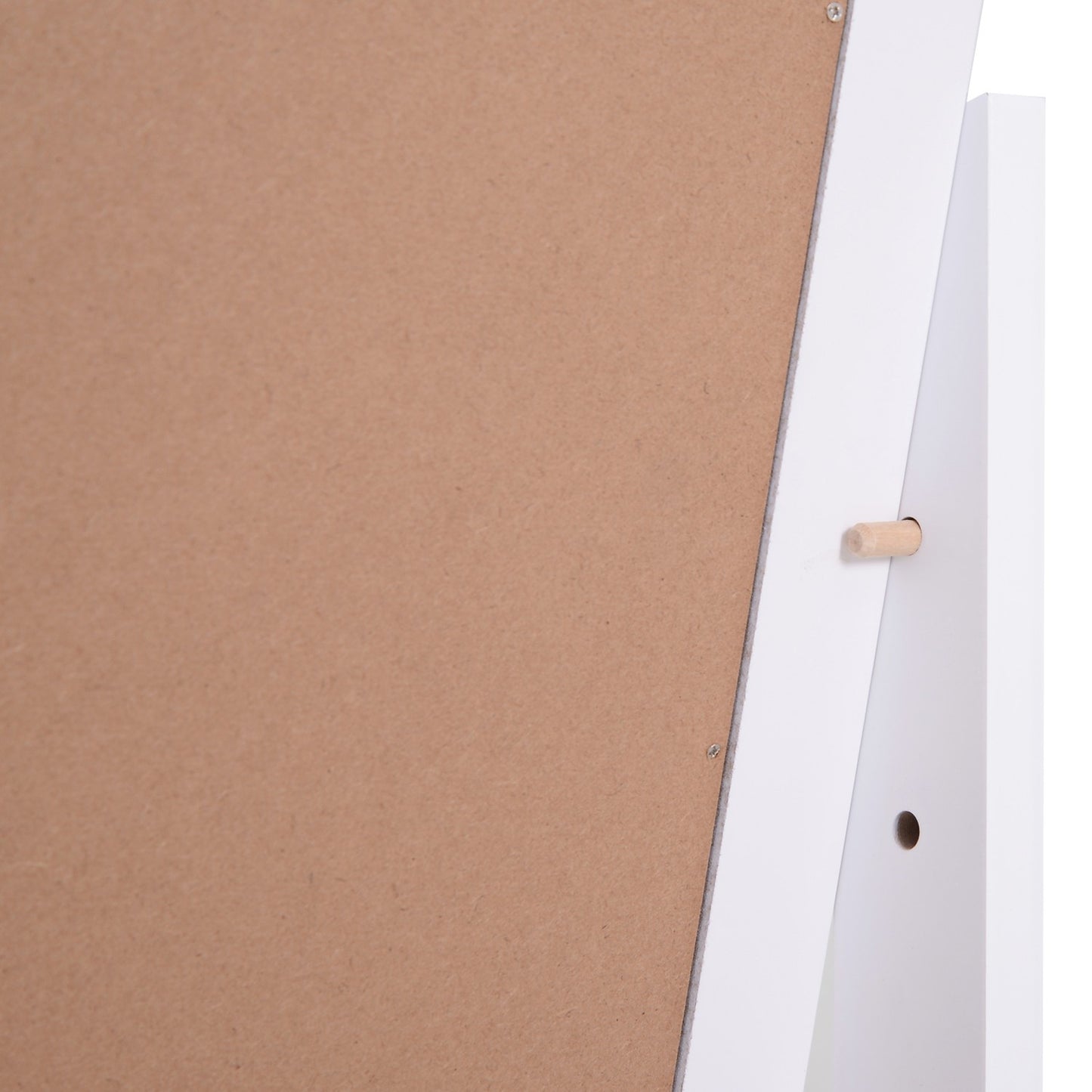 Tall full-length mirror with stand, MDF, white, 47x46x148cm