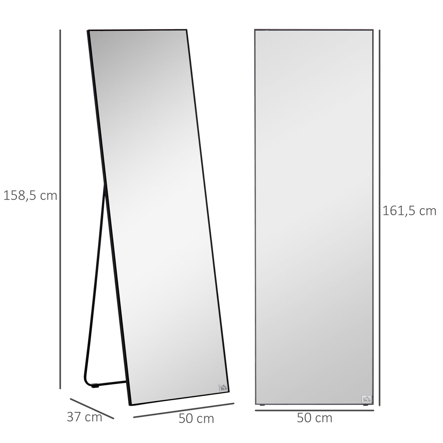 Full length dressing mirror, aluminum frame for bedroom